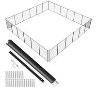 VEVOR Clôture de Piscine, Barrière de Piscine Creusée 1,21x21,95 m Clôture Amovible de Sécurité Pliable Tige en Aluminium Tissu Maille PVC Teslin 340 g/m² pour Protection Enfants Animaux Domestiques