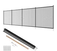 VEVOR Clôture de Piscine, Barrière de Piscine Creusée 1,21x3,66 m Clôture Amovible de Sécurité Pliable Tige en Aluminium Tissu Maille PVC Teslin 340 g/m² pour Protection Enfants Animaux Domestiques