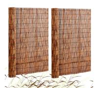 VEVOR Clôture en roseau naturel, 5x1,2 m, canisse en roseau, lot de 2, brise-vue de balcon, écran de confidentialité décorative pour terrasse extérieur, séparation jardin, aménagement paysager, marron