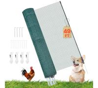 VEVOR Clôture Filet Mobile 15x1,2 m Filet de Clôture pour Chien en Plastique Temporaire pour Poules, Plantes, Jardin, Cours Extérieures, Mailles Serrées, avec Poteaux, Piquets à Double Pointe, Haubans