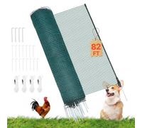 VEVOR Clôture Filet Mobile 25x0,9 m Filet de Clôture pour Chien en Plastique Temporaire pour Poules, Plantes, Jardin, Cours Extérieures, Mailles Serrées, avec Poteaux, Piquets à Double Pointe, Haubans