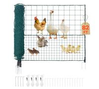 VEVOR Clôture Filet Mobile 25x1,25 m Filet de Clôture pour Chien en Plastique Temporaire pour Délimitation Poules, Plantes, Jardin, Cours Extérieures, avec Poteaux, Piquets à Double Pointe, Haubans