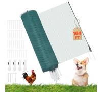 VEVOR Clôture Filet Mobile 50x0,9 m Filet de Clôture pour Chien en Plastique Temporaire pour Poules, Plantes, Jardin, Cours Extérieures, Mailles Serrées, avec Poteaux, Piquets à Double Pointe, Haubans