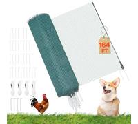 VEVOR Clôture Filet Mobile 50x0,9 m Filet de Clôture pour Chien en Plastique Temporaire pour Poules, Plantes, Jardin, Cours Extérieures, Mailles Serrées, avec Poteaux, Piquets à Double Pointe, Haubans