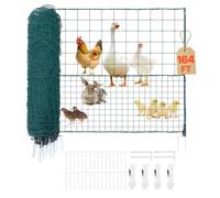 VEVOR Clôture Filet Mobile 50x1,05 m Filet de Clôture pour Chien en Plastique Temporaire pour Délimitation Poules, Plantes, Jardin, Cours Extérieures, avec Poteaux, Piquets à Double Pointe, Haubans