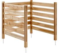 VEVOR Clôture de confidentialité en Bois, 914 x 914 mm, clôtures d'écran pour climatiseur à 3 Panneaux, avec piquets métalliques, Installation Facile, Brise-Vue extérieur pour décoration de Jardin