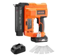 VEVOR Cloueuse sans Fil Alimenté par Batterie 20 V, Cloueur Calibre 18, Pistolet à Clous Fins avec 500 Clous, Batterie Li-ion 2,0 Ah, Chargeur, Profondeur de Clouage Réglable, Menuiserie Rénovation
