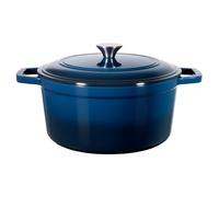 VEVOR Cocotte en fonte 5,68 L, marmite émaillée avec couvercle et deux poignées, robuste et durable, pour les fours à induction jusqu'à 260 °C, pour braiser, mijoter, rôtir et cuire le pain, bleu