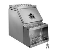 VEVOR Coffre à outils à marchepied pour semi-remorque, 457 x 695 x 645 mm, boîte à outils robuste en aluminium, coffre de rangement latéral étanche avec poignée en T et clés, pour remorques à plateau