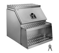 VEVOR Coffre à outils à marchepied pour semi-remorque, 610 x 695 x 645 mm, boîte à outils robuste en aluminium, coffre de rangement latéral étanche avec poignée en T et clés, pour remorques à plateau