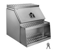 VEVOR Coffre à outils à marchepied pour semi-remorque, 610 x 695 x 645 mm, boîte à outils robuste en aluminium, coffre de rangement latéral étanche avec poignée en T et clés, pour remorques à plateau
