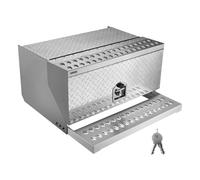 VEVOR Coffre à outils à marchepied pour semi-remorque, 760 x 750 x 400 mm, boîte à outils robuste en aluminium, coffre de rangement étanche pour entrée de cabine, avec serrure à poignée en T et clés