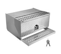 VEVOR Coffre à outils à marchepied pour semi-remorque, 760 x 750 x 400 mm, boîte à outils robuste en aluminium, coffre de rangement étanche pour entrée de cabine, avec serrure à poignée en T et clés