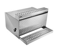 VEVOR Coffre à outils à marchepied pour semi-remorque, 790 x 770 x 485 mm, boîte à outils robuste en Alu, avec marchepied d'entrée de cabine étanche et loquet amortisseur pour camions à plateau, grue