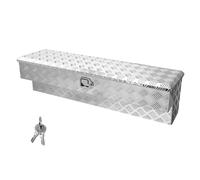 VEVOR Coffre à outils pour benne de camion, 1219x340x330 mm, boîte à outils pour camion robuste en aluminium avec sculptures, coffre de rangement avec serrure et clé, pour pick-up, remorque, argent