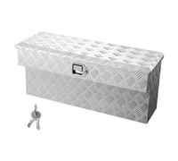 VEVOR Coffre à outils pour benne de camion, 864 x 305 x 390 mm, boîte à outils pour camion robuste en aluminium avec sculptures, coffre de rangement avec serrure et clé, pour pick-up, remorque, argent