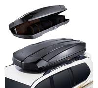 VEVOR Coffre de toit pour voiture Coffre de rangement 488 L, ABS rigide Coffre de rangement avec ouverture des deux côtés et 2 sangles renforcées, coffre de rangement pour bagages pour SUV Noir