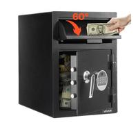 VEVOR Coffre-For de Dépôt Grande Capacité de 34 L, Coffre-Fort de Sécurité Électronique 2 Niveaux, avec Fente Frontale, Clavier Numérique et Clés de Rechange, pour Espèces, Bijoux, Documents, Noir