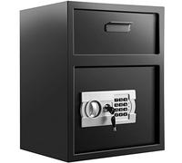 VEVOR Coffre-Fort Antivol Avec Fente de Dépôt, Sécurité Électronique en Acier Au Carbone, Ignifuge, 2 Clés, 2 Kits de Codes, Numérique LCD Pour Document et Arme