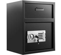 VEVOR Coffre-Fort avec Fente de Dépôt Antivol, Coffre-Fort de Sécurité électronique en Acier au Carbone, Coffre-Fort de Dépôt Ignifuge 2 Clés 2 Kits de Codes, Coffre-Fort Numérique LCD Document Arme