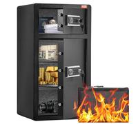 VEVOR Coffre-fort avec porte-monnaie ignifuge, coffre-fort à double porte 7,2 pieds cubes, 2 séparations réglables en hauteur, coffre-fort numérique pour meubles avec clé, code, coffre-fort pour argen