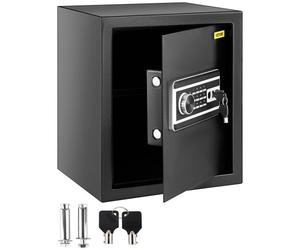 VEVOR Coffre-Fort Biométrique à Empreintes Digitales 48 L Coffre-Fort Numérique Combinaison et Clés Coffre de Sécurité en Acier Anti-Effraction 4 Types de Déverrouillage Argents Bijoux Domicile Noir