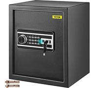 VEVOR Coffre-Fort Biométrique à Empreintes Digitales 48L Coffre-Fort Numérique Combinaison Clés Coffre de Sécurité en Acier Anti-Effraction Ignifuge 4 Types de Déverrouillage Argent Bijoux Domicile