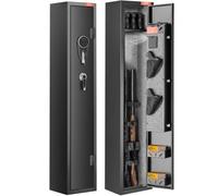 VEVOR Coffre-Fort Biométrique Coffre-Fort Numérique Coffre de Sécurité Armoire pour 3 fusils/4 Pistolets avec Déverrouillage par Clavier Numérique