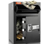 VEVOR Coffre-Fort avec Serrure Électronique 2,5 C Coffre-Fort de Dépôt en Acier Laminé à Froid Coffre-Fort à Trappe Déverrouillage par Mot de Passe 3-12 Chiffres et Clés pour Argent Document Domicile