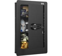 VEVOR Coffre-fort mural encastrable 65 cm – Électronique à clavier, 3 étagères amovibles, LED