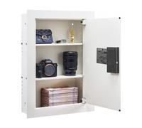 VEVOR Coffre-fort Mural, Armoire Forte Dissimulée 3 Niveaux, Déverrouillé par Mot de Passe et Carte, Boîtier Encastrable en Acier Laminé à Froid Q235, avec Étagères Réglables, pour Argent Bijoux