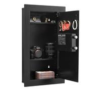 VEVOR Coffre-fort Mural, Armoire Forte Dissimulée à 3 Niveaux, Déverrouillé par Clavier et oîtier Encastrable en Acier Laminé à Froid, avec LED, 2 Étagères Réglables et Porte-clés, pour Argent