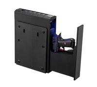 VEVOR Coffre-Fort pour 1 Pistolet et 1 Chargeur, Coffre pour Armes de Poing Verrouillable et Coulissant, 3 Façons d’Accès Empreinte Digitale, Mot de Passe et Clé, pour Table de Chevet, Bureau, Voiture