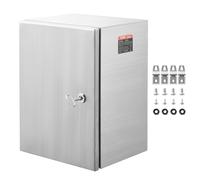 VEVOR Coffret Électrique en Acier Inoxydable, Armoire Électrique 40x30x15 cm Boîtier Mural Étanche IP66 avec Plaque de Montage, Charnière de Verrou pour Équipements Électroniques Électriques Extérieur