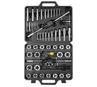 VEVOR Coffret de Tarauds et Filières, 51 Pcs, Kit de Taraudage et Filetage Métriques M6 à M24, Filetage à Pas Gros et Fin, Tourne-à-gauche, Porte-filière, Mallette de Rangement et Accessoires Complets