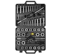 VEVOR Coffret de Tarauds et Filières, 51 Pcs, Kit de Taraudage et Filetage Métriques M6 à M24, Filetage à Pas Gros et Fin, Tourne-à-gauche, Porte-filière, Mallette de Rangement et Accessoires Complets