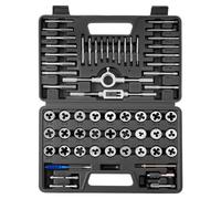 VEVOR Coffret de Tarauds et Filières, 60 Pcs, Kit de Taraudage et Filetage Métriques M3 à M12 et Tailles SAE, Filetage à Pas Gros et Fin, Tourne-à-gauche, Mallette de Rangement et Accessoires Complets