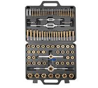 VEVOR Coffret de Tarauds et Filières, 86 Pcs, Kit de Taraudage et Filetage en Acier à Roulement, Métriques M3 à M12 et Tailles SAE, Filetage à Pas Gros et Fin, Tourne-à-gauche, Mallette de Rangement