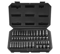 VEVOR Coffret douilles à chocs 1/4" 48 pièces - SAE 3/16"-9/16" & métrique 4-15 mm, Cr-Mo, 6 pans