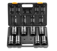 Jeu Douilles à Chocs Cr-Mo 6 Pans Profondes Grande Taille 1" 2,7-4,1cm 8PCs