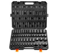 VEVOR Coffret Douilles à Chocs 3/8" 1/2" 59PCs à 6 Pans Kit pour Clé à Cliquet