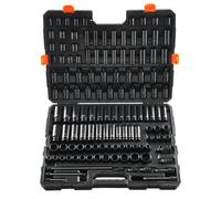 VEVOR Coffret douilles à chocs 3/8" et 1/2" SAE et métrique, 130 pièces Acier Cr-Mo