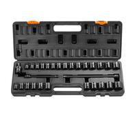 VEVOR Coffret Douilles à Chocs 3/8 po SAE 3/8-1 po Métrique 8-22 mm , Kit pour liquet 29PCs, en Acier Allié CR-V, 6 Pans, Marquages de Taille Faciles à Lire, pour la Réparation Automobile