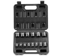 VEVOR Coffret Douilles à Chocs 3/8 pouce Métrique 7-20 mm, Kit pour Clé à Cliquet 14PCs, en Acier Allié Cr-Mo, 6 Pans, Marquages de Taille Faciles à Lire, pour la Réparation Automobile, Atelier