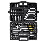 VEVOR 121PCs Coffret d'Outils de Mécanicien Douilles 1/4" 3/8" 1/2" SAE Métrique