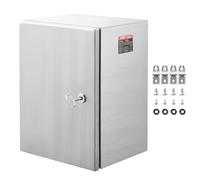 VEVOR Coffret Électrique en Acier Inoxydable, Armoire Électrique 40x30x15 cm Boîtier Mural Étanche IP66 avec Plaque de Montage, Charnière de Verrou pour Équipements Électroniques Électriques Extérieur
