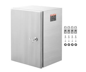 VEVOR Coffret Électrique en Acier Inoxydable, Armoire Électrique 40x30x15 cm Boîtier Mural Étanche IP66 avec Plaque de Montage, Charnière de Verrou pour Équipements Électroniques Électriques Extérieur