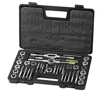 VEVOR Coffret Tarauds et Filières 40 Pièces M3-M12 Kit de Taraudage et Filetage Métrique en Acier Résistant Mallette de Transport Outils pour Tarauder et Fileter Construction Réparation Auto Plomberie