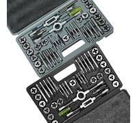 VEVOR Coffret Tarauds et Filières 80 Pièces Métrique M3-M12 et SAE Kit de Taraudage et Filetage en Acier Mallette de Transport Outils pour Tarauder et Fileter Construction Réparation Auto Plomberie