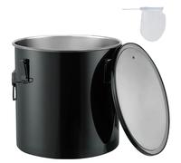 VEVOR Collecte Huile et Graisse Usagées, 30 L, Fut de Récupération d'Huile pour Friteuse en Inox, Récipient de Transport d'Huile avec Couvercle, Pinces de Verrouillage, Sac Filtrant pour Cuisine, Noir